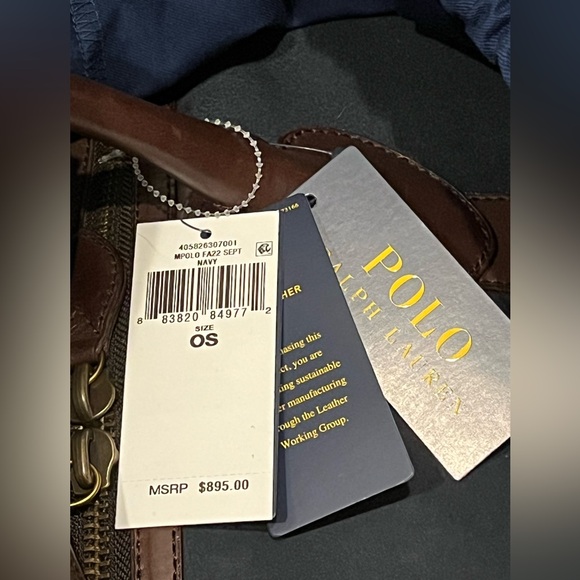 Polo Ralph Lauren Heritage Leather Trim and Suede Duffel Travel Bag - Picture 3 of 5